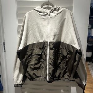 Alo Cotton Windbreaker Hooded Zip Up